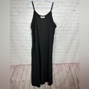 Christina‎ Fairbanks black rayon sleeveless maxi dress lagenlook sz XL